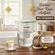 [RAYA SPECIAL] Vortopt 3.5L Water Filter Pitcher 4-Stage Filtration Alkaline Jug Penapis Air + FREE 