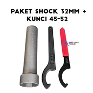32mm 8pt Deep Shock Socket Wrench + 45-52HOOK For Honda Steering Wrench.