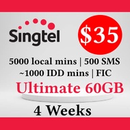 Singtel Ez $35 (60GB+1000IDD+1000min+500SMS+FIC)