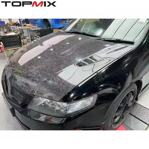For Honda Accord Euro R CL7/Type-S CL9 (2003-2007) RR-Style Vented Real Carbon Fiber Engine Bonnet (