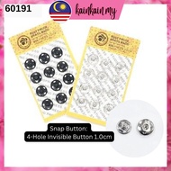 Snap Button:  invisible button 1.0cm/2.3cm (60191)