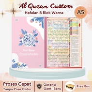 (Free Custom Name) Custom Quran Name 8 Color Blocks Memorization A5 Size