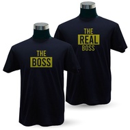 Couple T-shirt, The Boss & The Real Boss - Black T Shirt - Groovytee