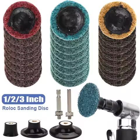 SIFANG 1/2/3 Inch Abrasive Disc Sanding Disc Roll Lock Surface Conditioning Discs R-Type Quick Chang