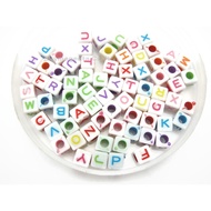 Cube Alphabet Beads Manik Huruf Abjad DIY Craft Bracelet (608)