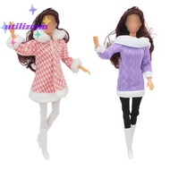 [utilizojmS] 1SET 30cm Doll Dress Winter Dress Set Doll Dressing Doll Gift 1:6 Doll Dress  Pants Set