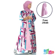 Ulikids Gamis Anak Perempuan Motif Batik Bahan Maxmara Printing Premium (Free Jilbab)