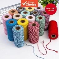 2MM Cotton Bakers Twine，328 Feet Cotton Cord Crafts Twine String Natural Blue Cotton String Twine fo