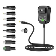 12W Universal Power Supply 12V 9V 7.5V 6V 5V 4.5V 3V 1A AC to DC Adapter for Led Strip Router Speake