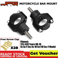 JFG Racing Motorcycle Orange 6061-T6 Aluminum HandleBar Fat Bar Risers 28mm Mount Holder Clamp Adapt