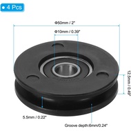 PATIKIL Universal Bearing Pulley Wheel 50mm/2", 4 Pack Nylon Bearing Pulley Wheel Lifting Bearing Wh