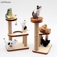 xo94bsby Dollhouse Mini  Pet Cat Tree Tower Toys Cat Climbing Rack Doll House Mini Furniture Decor Accessories Photography Props MY
