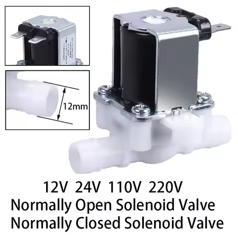 Dc 12V 24V 220V Plastic Electric Solenoid Valve Normally Closed Pressure Solenoid Valve Inlet Valve 