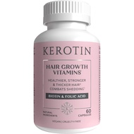 Kerotin Hair Growth Vitamins, Biotin Supplement, DHT Blocker, Collagen Stimulator, for Hair Loss Sup
