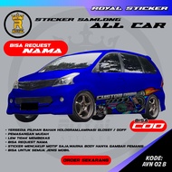 DECAL STIKER MOBIL AVANZA FREE REQUEST NAMA STIKER VARIASI MOBIL TERBARU - AVN 02