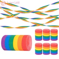 HARRIETT 10Rolls Rainbow Crepe Paper, Colorful Residue-Free Crepe Tissue Paper Roll, Vibrant Colors 