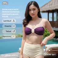 MATA HIGH WAIST CUTTING CRYSTAL (PLAIN) | Bikini Set | Bikini Boxer | Butterfly Bikini | Bikini glas