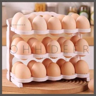 OHHDEER 3 Layer 30 Eggs Organizer Refrigerator Egg Holder Foldable Egg Shelf Kitchen Storage Rack