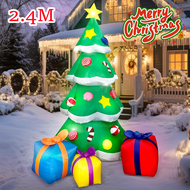 cod 8FT Giant Inflatable Christmas Tree With 3 Gift Packages Built LED Lights For Indoor Outdoor Cou