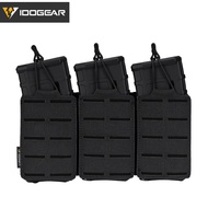 IDOGEAR Tactical LSR 556 Triple Mag Pouch Triple Mag Carrier nylon MOLLE Mag Pouch Laser Cut camo MA