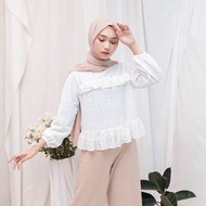 Ruffle Blouse By Edmee outfit