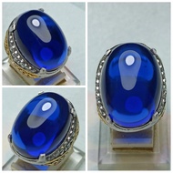 [COD] Cincin Batu Blue King Sapphire Oval Cabochon Medium Size