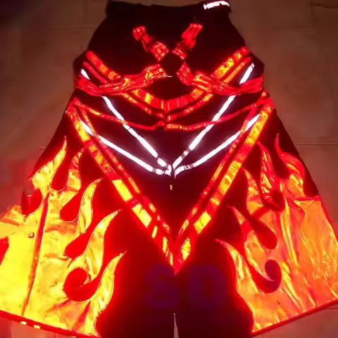 Fashion Flame Pattern Pants Ghost Walk Costume Reflective Pants Shuffle Luminous Pants Hip-hot Dance