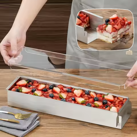 Tiramisu Cake Mold RemovableRectangular Non-Stick Aluminum Alloy DIY Tiramisu Mousse Mold Tiramisu B