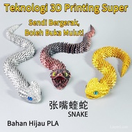 3D Printed Viper with Openable Mouth Snake Year Joint Movable Toy 3D Printed Snake 3d printed snake 