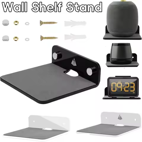 Acrylic Wall Mounted Holder Multifunctional Portable Speaker Wall Shelf for Webcam Cell Phones Route