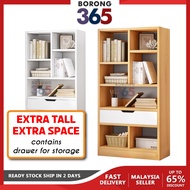 Borong365 Wooden Bookshelf Rak Buku Storage Rack Cabinet Kabinet Book Shelf Rak Serbaguna Kayu Home Furniture