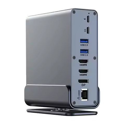X49A-15 In 1 USB-C Docking Station 4K HD Vertical Hub With Triple Monitor ,RJ45 1000M,USB 3.0/2.0,PD