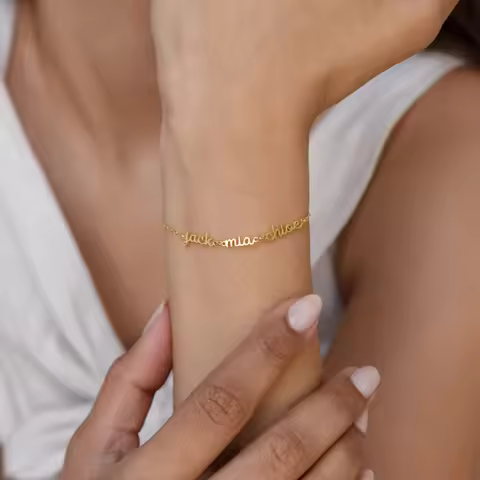 Custom Brand Name Bracelet, Custom Name Bracelet, Custom Double Name or Triple Name, Gift for Girlfr