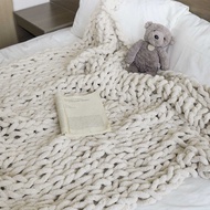 Thick Wool Blanket Hand-Woven Chenille Blanket Knitted Wool Blanket Sofa Blanket