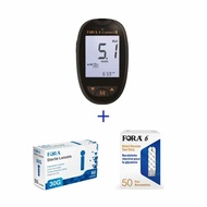 Fora 6 多功能血糖機 + Fora血糖試紙(50張) + 採血針(滅菌) 50支