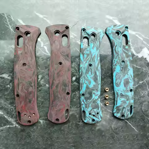 2 Colors 3K Carbon Fiber Material CNC Knife Handle Patches Scales for Benchmade Bugout 535 Knives Gr