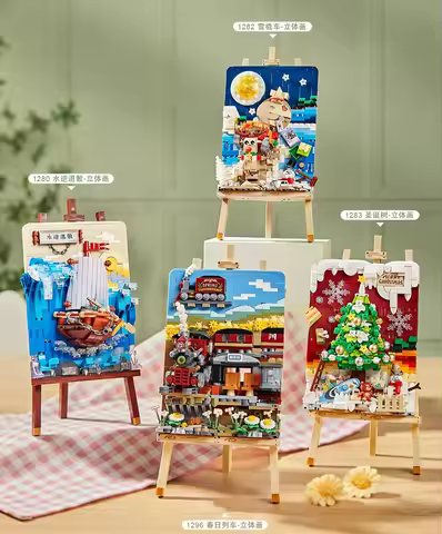 LOZ mini Blocks Building Toys DIY Bricks Drawing Christmas Puzzle Holiday Gift Home Decor 1280 1282 