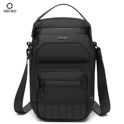 OZUKO Business Commuter Men's Chest Bag Fashion Multi-functional Shoulder Bag Lightweight Travel Wat