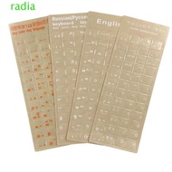 RADIANTZAP Keyboard Letter Sticker Laptop Accessories Korean Transparent Russian Film Hebrew English