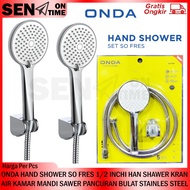 ONDA HAND SHOWER SO FRES 1/ 2 INCH HAN SHAWER BATHROOM WATER FAUCET SAWER ROUND STAINLESS STEEL SPRA