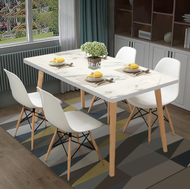 ⚡️FREE GIFT WORTH RM50⚡️ 120x60 Simple Eames Dining Table with 4 Eames Chairs - Dining Set / Meja M
