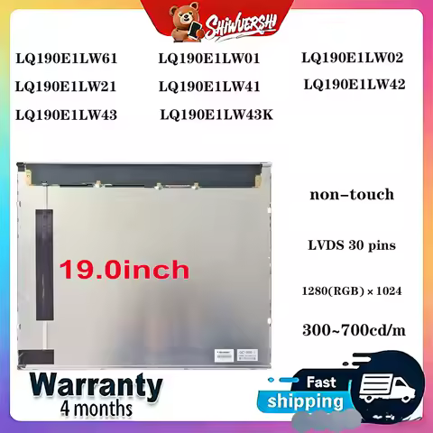 Original New 19.0" Lcd Screen LQ190E1LW61 LQ190E1LW01 LQ190E1LW02 LQ190E1LW21 LQ190E1LW41 LQ190E1LW4