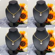 Necklace 2 Kings Diamond-Shaped Heart Pendant Size 3 Mm. Length 18 Inches 20 24