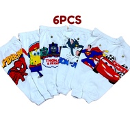 6pcs Cotton PAJAMA Character Design for BOY KIDS Age 0-to-8year Old