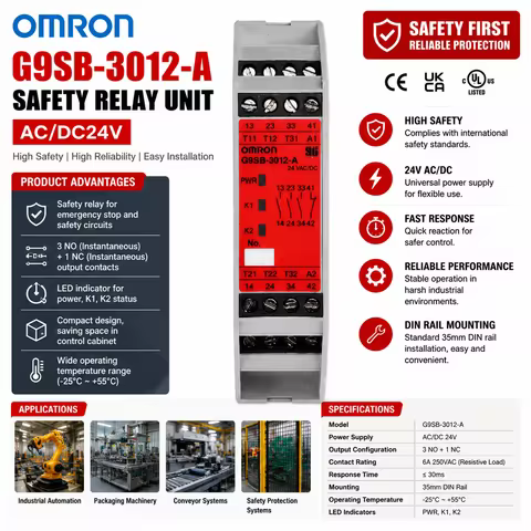 OMRON G9SB-3012-A Safety Relay Unit AC/DC24V Original Industrial Safety Control Module