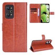 Luxury Crazy Horse PU Leather Casing Realme GT Neo2 Flip Cover Realme GT Neo 2 Lanyard Card Holder Wallet Case