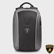 【Automobili Lamborghini】限量2折 頂級義大利皮革後背包 全新專櫃展示品(灰色 LBZA00258T)