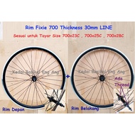 Rim Fixie 700 single wall , double wall , gear , single speed sesuai untuk basikal yang size 700x23C