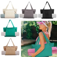 OKDEALS Beach Travel Single Shoulder Bag Multifunction With Yoga Mat Holder Yoga Pilates Mat Bag Basic Canvas Tote Gym Bag