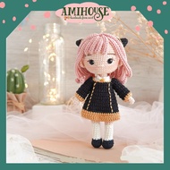 Búp bê Anya bằng len móc thủ công – Gấu bông handmade cao 22cm trang phục tháo rời an toàn cho bé – 